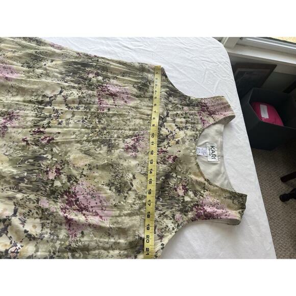 Kari MIDI Dress 90’s Y2K Sleeveless Green Purple SZ 18** Fairy Spring Lined - Picture 6 of 10